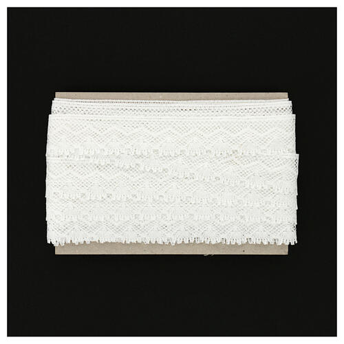 Macrame white edge lace border h 1 cm USD/mt