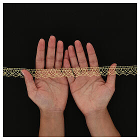 Spitzenband, Netzmotiv, goldfarben, 2 cm, euro/mt