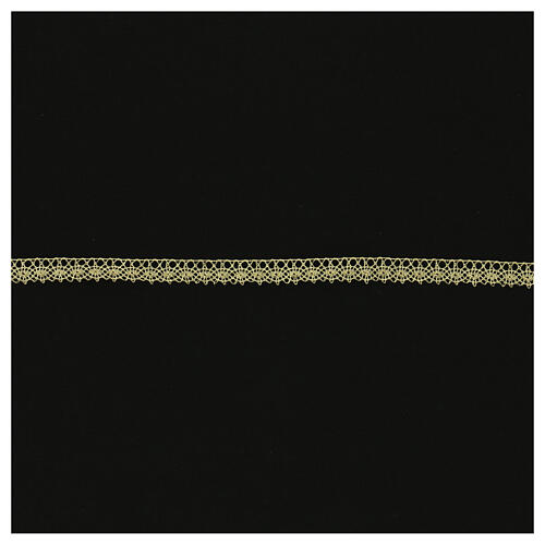 Spitzenband, Netzmotiv, goldfarben, 1,5 cm, euro/mt 1