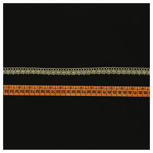 Spitzenband, Netzmotiv, goldfarben, 1,5 cm, euro/mt 3