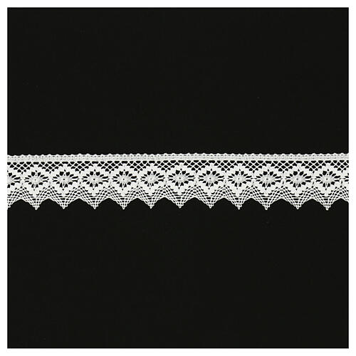 White bobbin lace with pointed pattern, 4.5 cm, euros/m 1