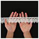 Bobbin white lace with pointed tips 4.5 cm euro/mt s2