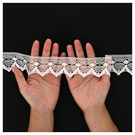 White bobbin lace braid trim 4.5 cm euro/mt