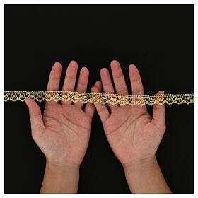 Scalloped lace of half fine gold thread, 2 cm, euros/m