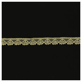 Spitzenband, Bogenmotiv, gold-/silberfarben, 2,5 cm, euro/mt