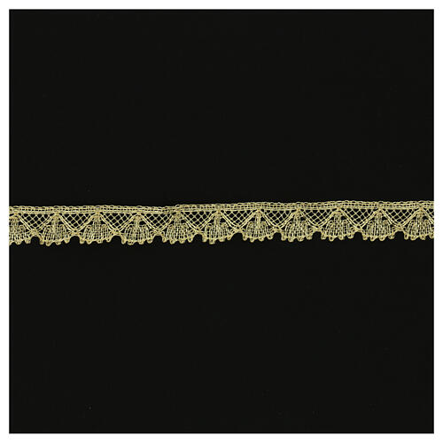 Spitzenband, Bogenmotiv, gold-/silberfarben, 2,5 cm, euro/mt 1