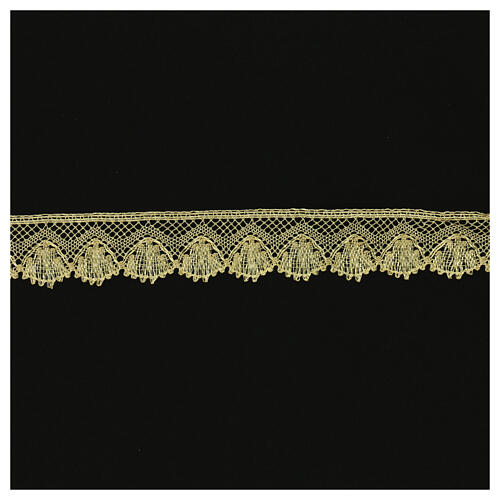 Spitzenband, Bogen- und Netzmotiv, gold-/silberfarben, 4,5 cm, euro/mt 1