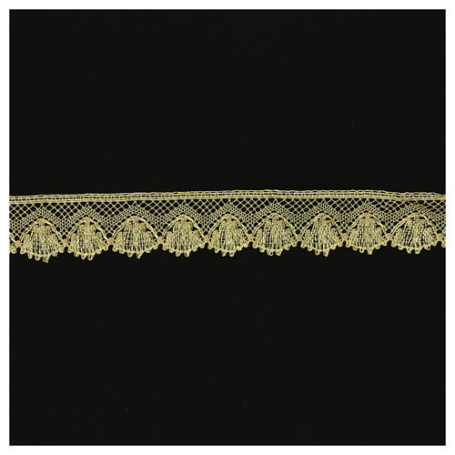Passementerie aux fuseaux or demi-fin 4,5 cm euros/mètre 1