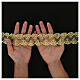 Spitzenband, Wellenmotiv, gold-/silberfarben, 5,5 cm, euro/mt s2