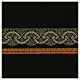 Macramé bobbin lace of half fine gold thread with wavy embroidery, 6.5 cm, euros/m s3