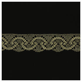 Dentelle macramé aux fuseaux or demi-fin motif onduleux 6,5 cm euros/m euro 24,90