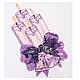 Celebration altar tablecloth edge white purple h 23 cm s2