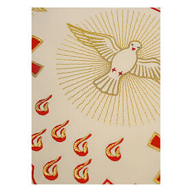 Volant pour nappe d'autel avec colombe rouge h 20 cm