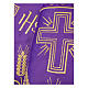 Purple celebration border for altar cloth, JHS and crosses, h 8 in s2