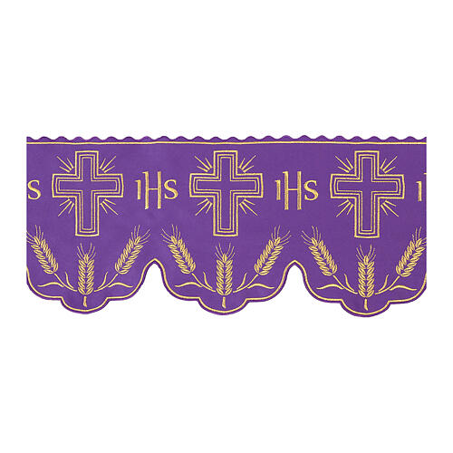 Volante de celebración mantel de altar violeta JHS h 20 cm 3