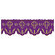 Volant mauve pour nappe d'autel JHS h 20 cm s1