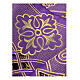 Cutwork purple border for altar cloth, golden crosses, h 8 in s2