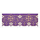 Volante para mantel liturgía cruces doradas violeta h 20 cm s1