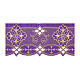 Volante para mantel liturgía cruces doradas violeta h 20 cm s3