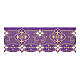 Liturgy tablecloth trim with purple golden crosses h 20 cm s1