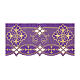 Liturgy tablecloth trim with purple golden crosses h 20 cm s3