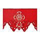Renda toalha de altar vermelha cruzes JHS h 22 cm s3