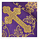 Bordure violette pour nappe d'autel croix raisin dorés h 15 cm s2