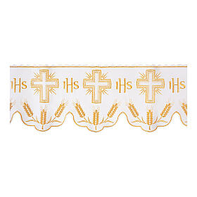 White border with JHS and crosses for altar tablecloth, h 12 in