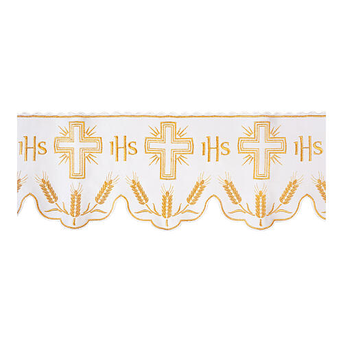 White border with JHS and crosses for altar tablecloth, h 12 in 1