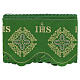 Green border for altar tablecloth, crosses and JHS, h 7.5 in s3