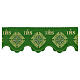 Bordure verte croix JHS pour nappe d'autel h 19 cm s1