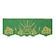 Green border for altar tablecloth, embroidery of JHS and leaves, h 6 in s1