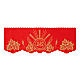 Borda vermelha JHS com raios folhas e trigo para toalha de altar h 15 cm s1
