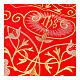 Bordure rouge nappe d'autel avec JHS et fleurs h 27 cm s2