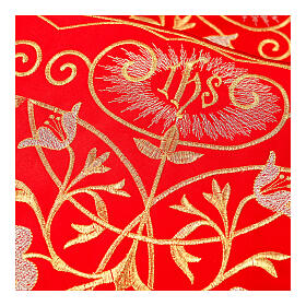 Altar tablecloth edge trim JHS red flowers h 27 cm