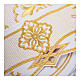 White altar tablecloth border with golden embroidery, crosses and cutwork pattern, h 3.5 in s2