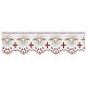 White altar tablecloth border with doves, red crosses and flames, h 12 in s1