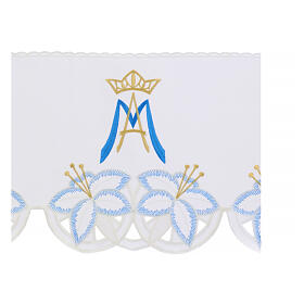 Bordure mariale blanche nappe d'autel h 25 cm