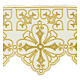 Border for altar tablecloth, crosses and flowers on white fabric, h 9 in s2