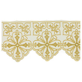 Altar tablecloth trim crosses golden leaves h 22 cm