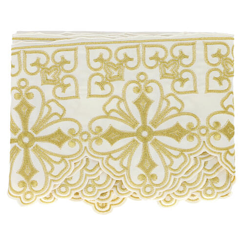 Altar tablecloth trim crosses golden leaves h 22 cm 3