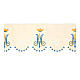 Bordure mariale blanche nappe d'autel avec fleurs h 20 cm s1