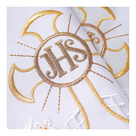 White border for altar tablecloth, crosses with JHS, h 9 in