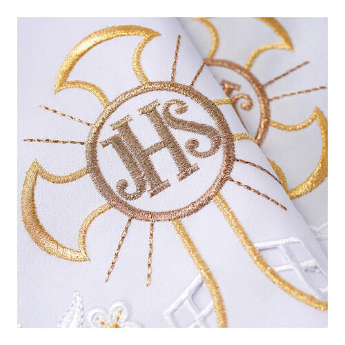 White border for altar tablecloth, crosses with JHS, h 9 in 2