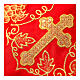 Bordure pour nappe autel rouge avec croix et sarments h 15 cm s2