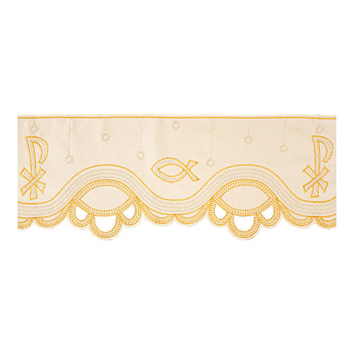 Bordure pour nappe autel couleur ivoire poisson h 20 cm 1