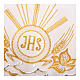 Bordure pour nappe autel blanche avec JHS et épis h 15 cm s2