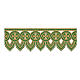 Altar cloth trim with golden crosses on green fabric, h 10 in s1