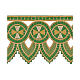 Altar cloth trim with golden crosses on green fabric, h 10 in s2