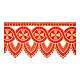 Red altar cloth trim with golden crosses, h 10 in s3